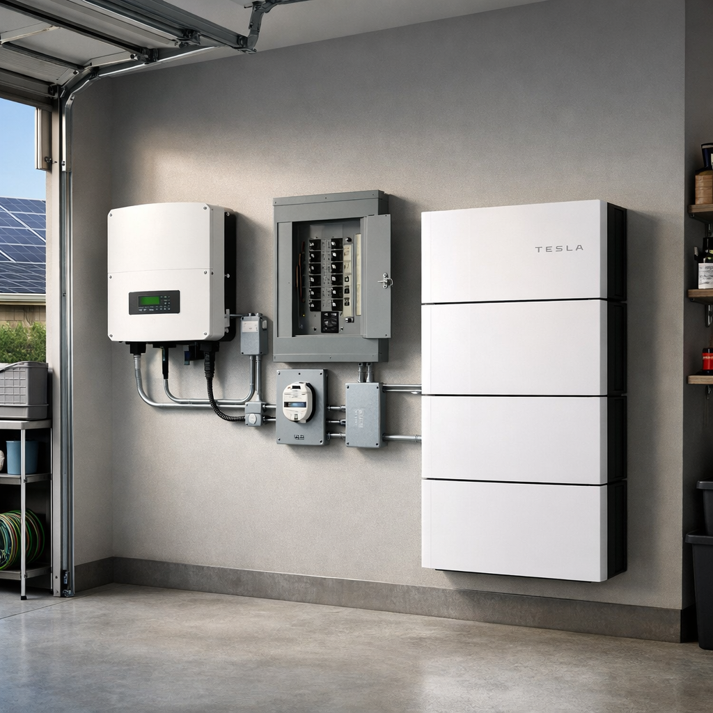 Thuisbatterij in garage